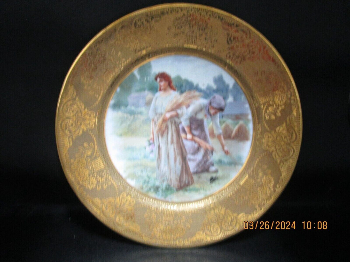 ULIM Limoges French curio plate the field workers 9 1/2" [#192]