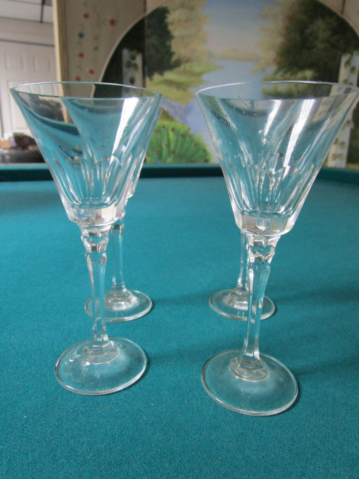 TOWLE REFLECTIONS 4 CRYSTAL CORDIAL GLASSES IN BOX 5" ORIGINAL