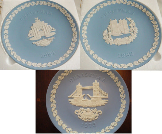 WEDGWOOD CHRISTMAS PLATE 1975 / 1982/1984 - NEW  BLUE JASPERWARE- ORIGINAL PICK1