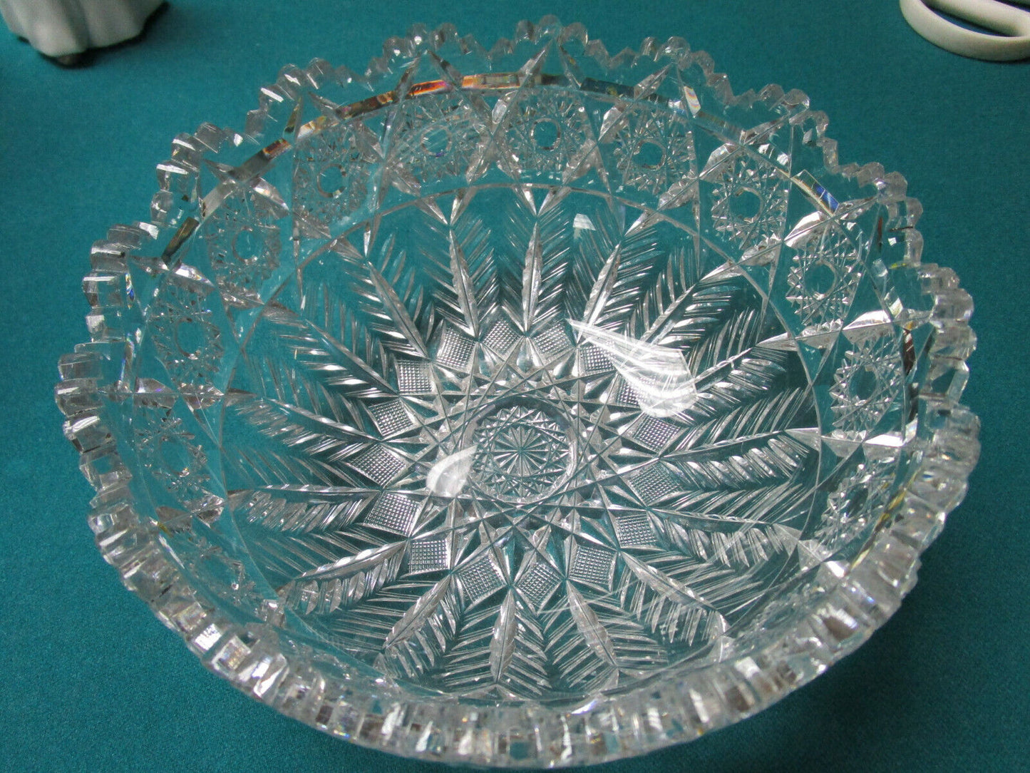 AMERICAN BRILLIANT PERIOD BOWL CRYSTAL CUT STARS - STAR OF DAVID - [GL4] PICK 1