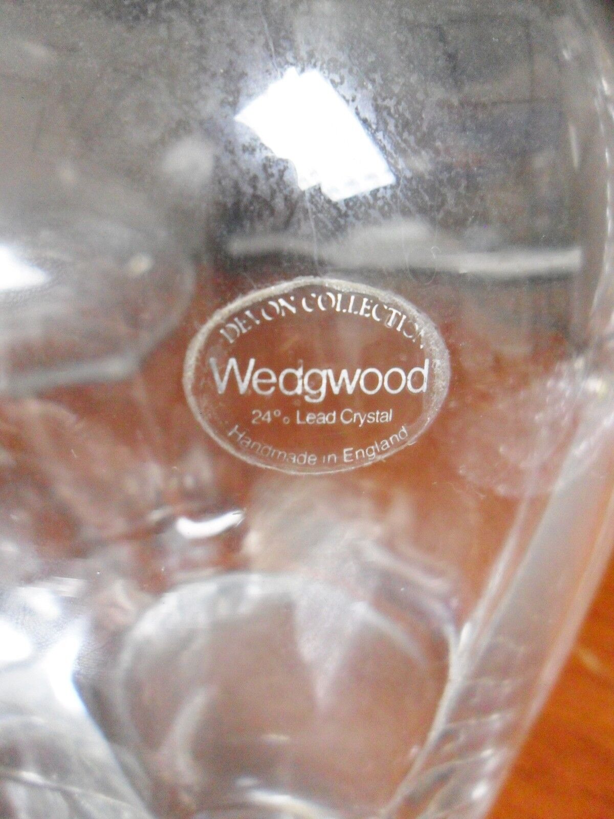 Wedgwood Crystal Carafe Decanter Devon Collection England  Panel Optic