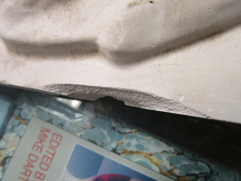 CHALKWARE PLAQUE AMERICAN NATIVE INDIAN SIOUX CHIEF HEAD PORTRAIT RELIEF 11"