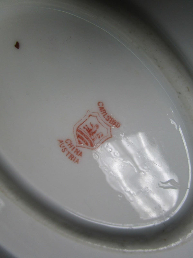 CARLSBAD AUSTRIA ANTIQUE TEAPOT TRAY AND CREAMER 3 PCS 1800s original