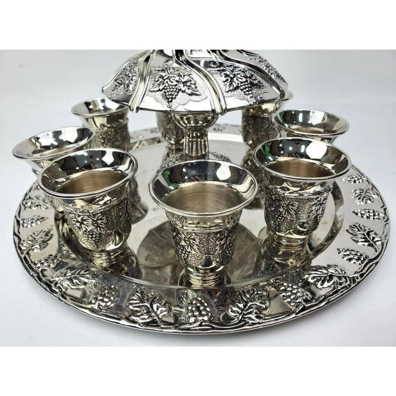 Judaica 11 Piece Kiddish Cups Set grapes design