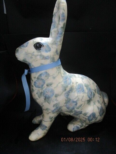 LARGE PAPIER MACHE RABBIT SCULPTURE 12 X 10in BY WHITES [CINE]