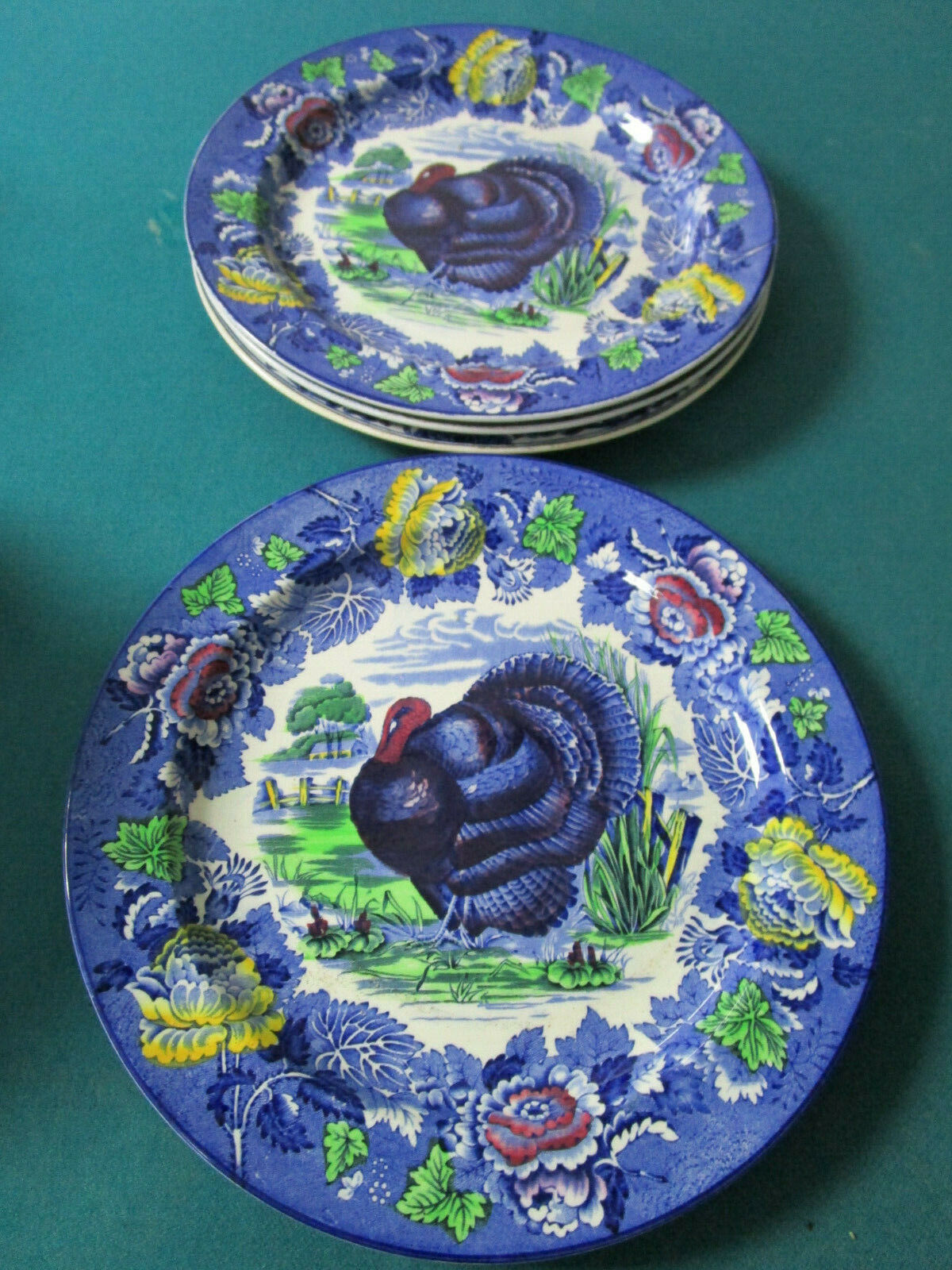 ANTIQUE 1800s BLUE WARE MINTON - ENOCH WOOD BURSLEM - 2 DINNER PLATES  PICK ONE