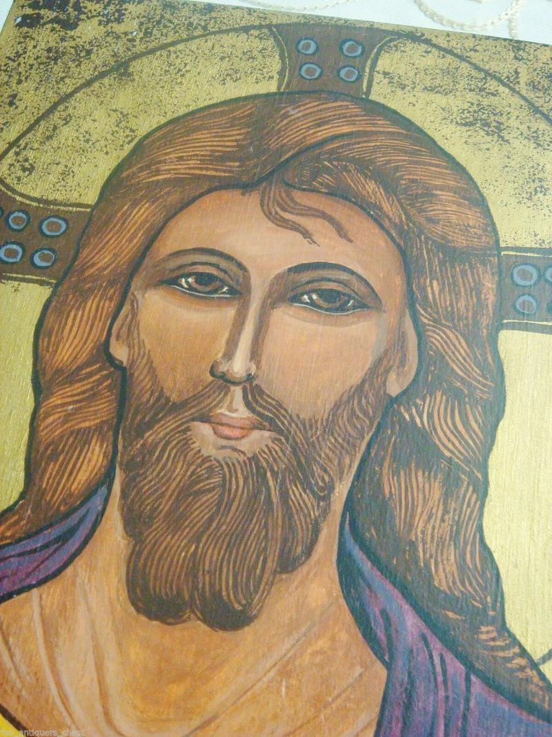 ORIGINAL ICON OIL PAINTING ON BOARD JESUS MADONNA SIGNED CERTIFICATES ^^