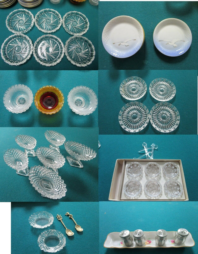 SALT DISHES PRESSED GLASS PORCELAIN B&G DAVID'S START PICK 1 SET
