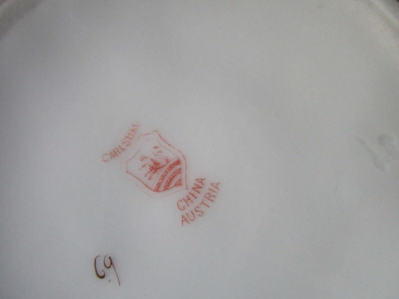 CARLSBAD AUSTRIA ANTIQUE TEAPOT TRAY AND CREAMER 3 PCS 1800s original