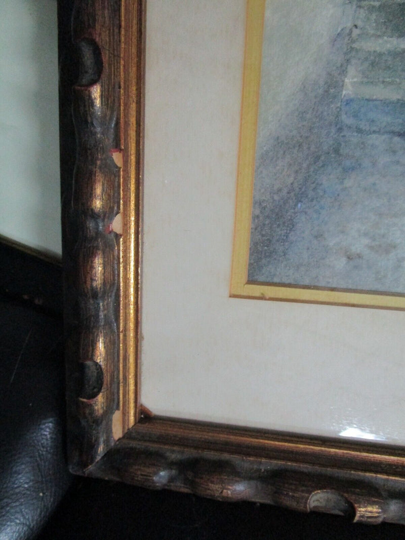 June L Webb 1920-2012 WATERCOLOR ORIGINAL TOWN STREET 12 X 15"