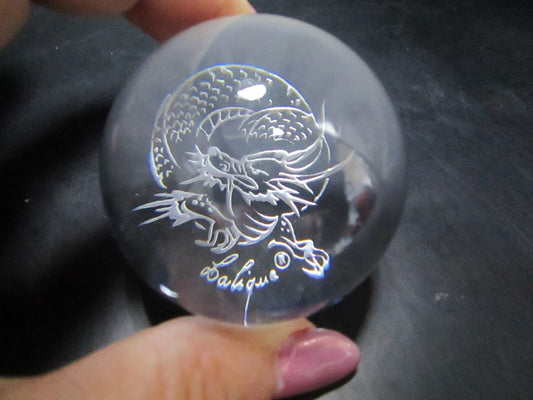 Lalique Art Glass Sculpture clear glass Paperweight Signed, 2"[PPWA]