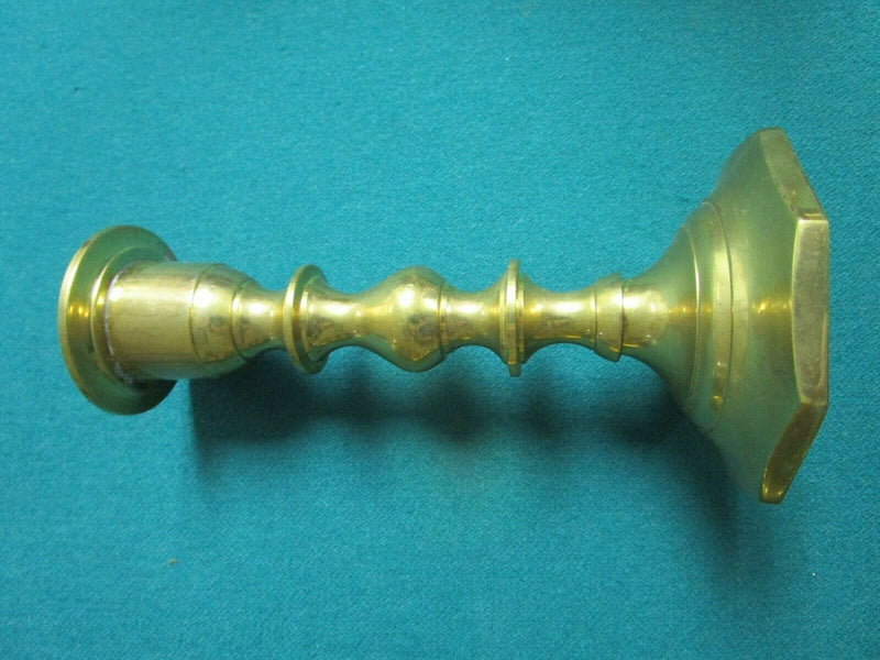 Pair Of Single Brass Candleholders 6"