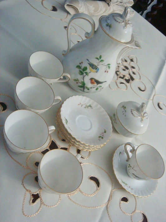 Alka Kunst Kaiser "Tirol" pattern, coffee pot, sugar and 5 cups and saucers [77j