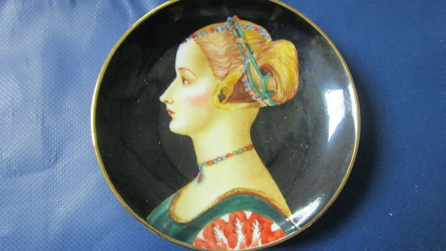 Vanity Dish Italy Incognita - P. Della Francesca 4" Handpainted with stand [80b]