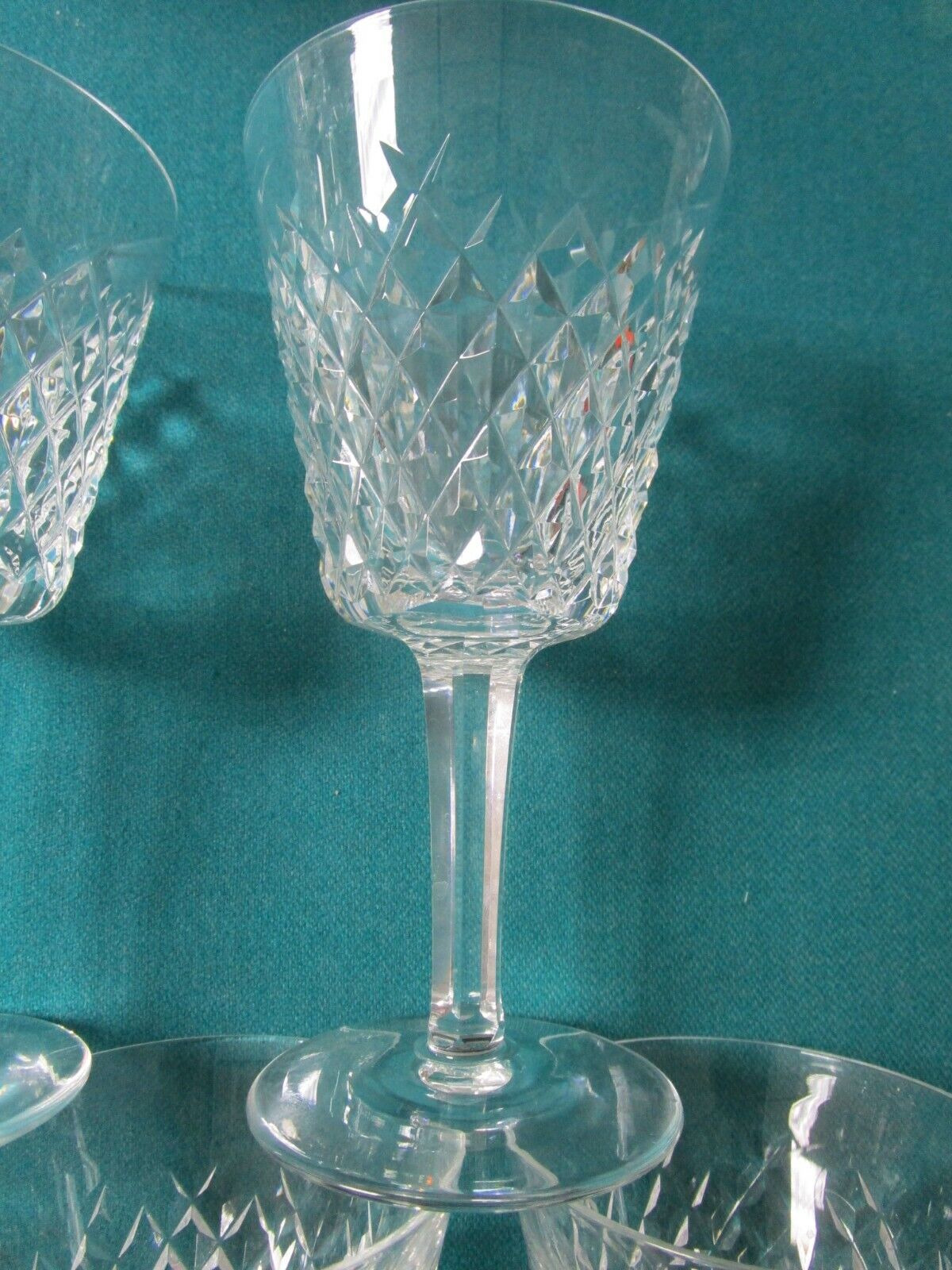 WATERFORD ALANA PATTERN INCISED MARK WINE AND WATER GOBLETS PICK 1 SET