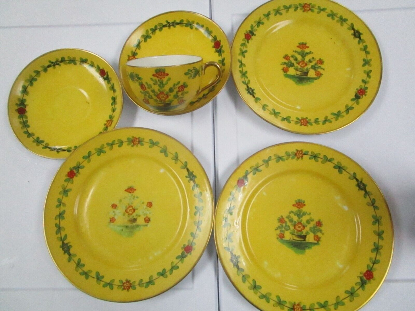 DELVAUX France 6 pcs SET CUP/SAUCER/CAKE PLATEs 18 RUE ROYALE PARIS