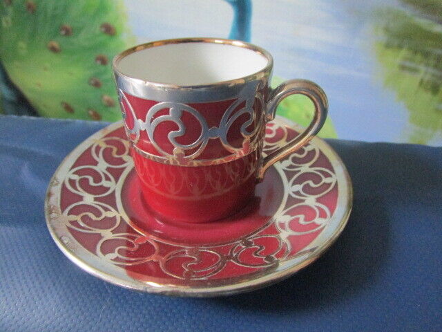 Rosenthal Germany - Fry Opalescent Green Handle Coffee Cup Saucers Pick 1