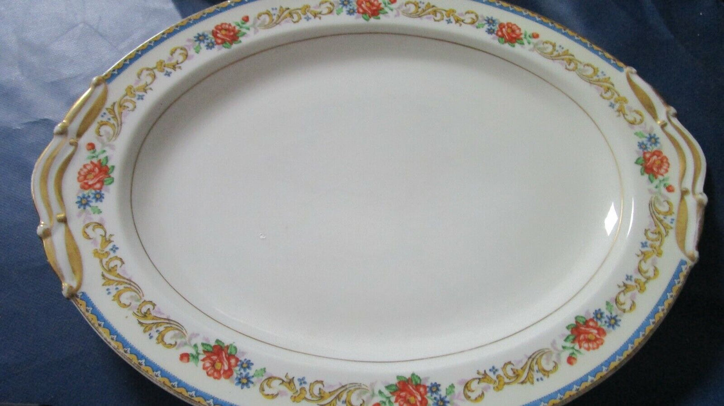 BERNAURDEAD LIMOGES FRANCE MONTECARLO OVAL TRAY PLATTER 16 x 12"