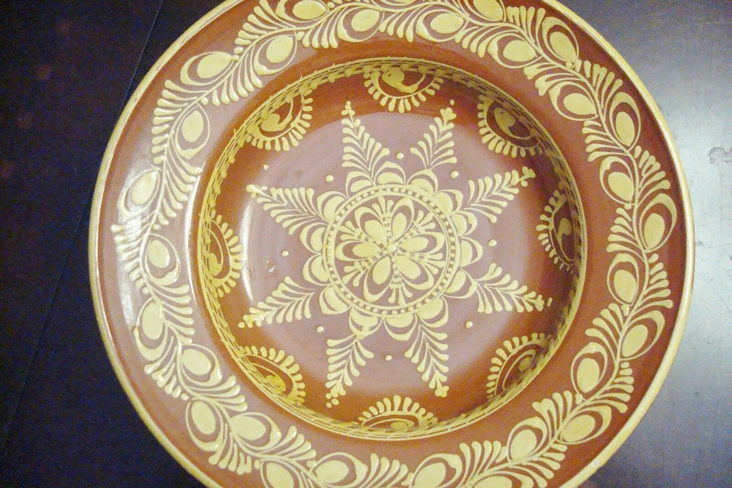 Vintage Hungary platter brown and yellow, bowl [^^]