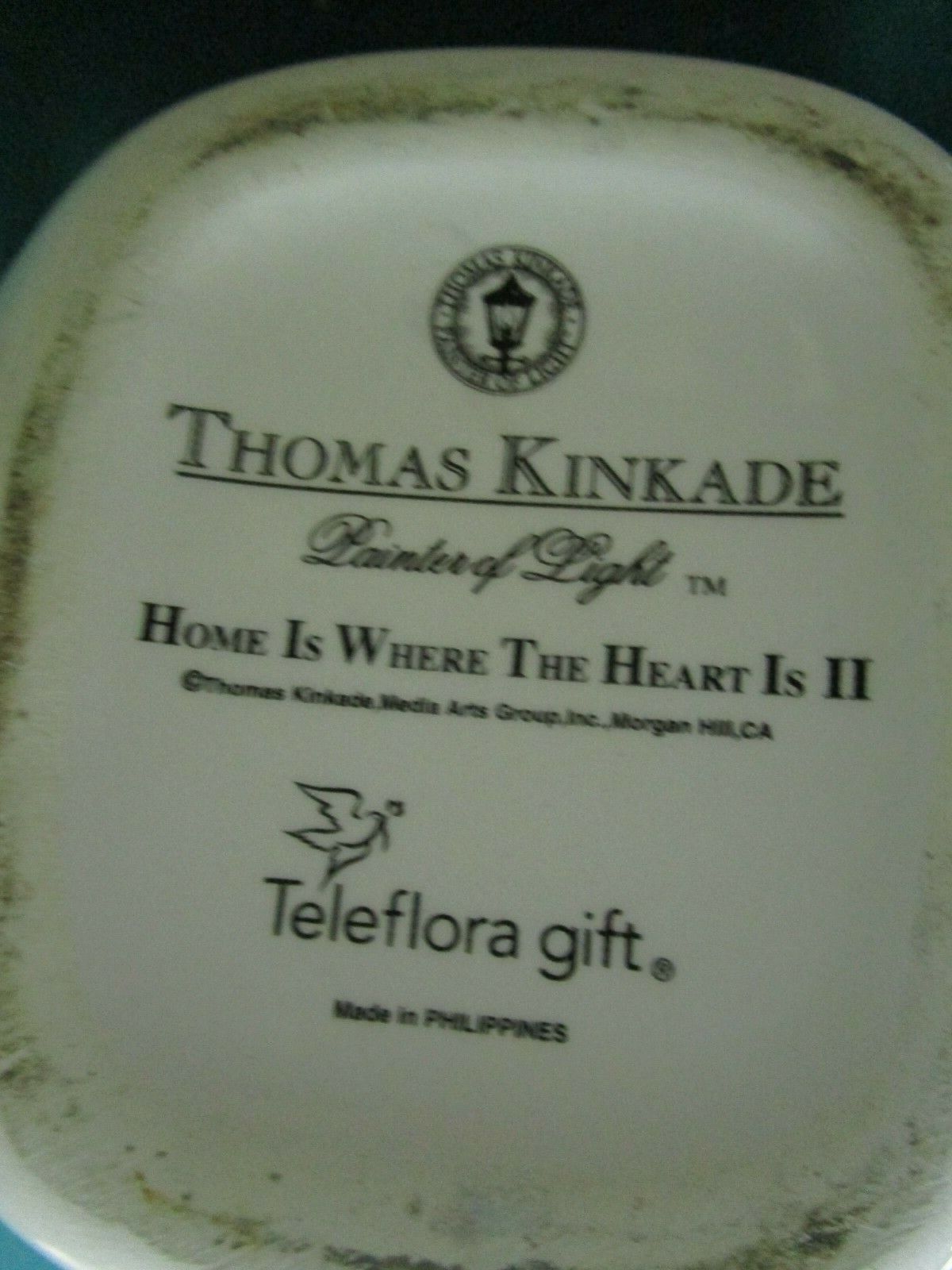 Thomas Kinkade teapot "Home is where the Heart is", signed IN  PLATE TELEFLORA