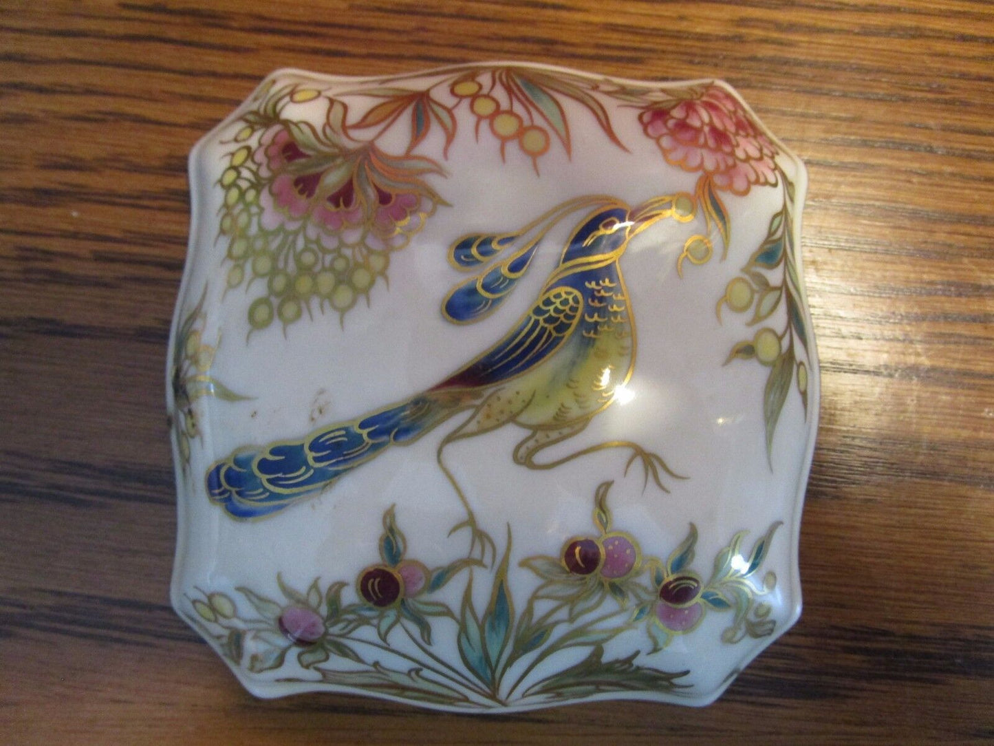 Zsolnay Hungary Trinket Birds Of Paradise Box Signed By Artist [Zs]