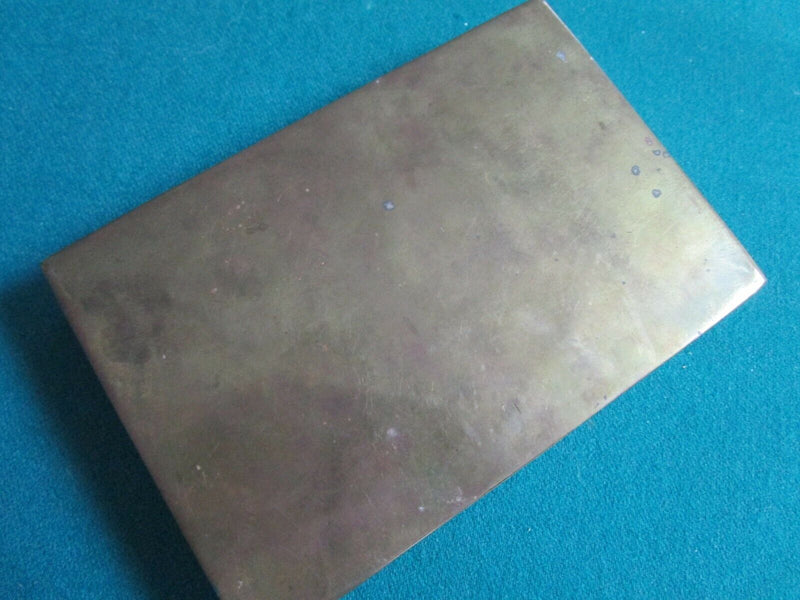 CIGARETTE HOLDER MIDDLE EASTERN METAL DECORATED BOX WOOD BRASS 4 X 6 ^^^