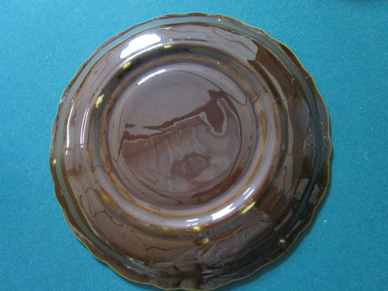 Canonsburg Brown Drip  DEVILED EGG PLATTER MILK GLASS ANCHOR HOCKING GOLD PICK 1