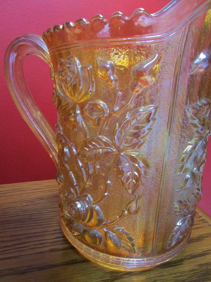 MARIGOLD IMPERIAL CARNIVAL GLASS PITCHER AND 6 TUMBLERS PICK 1