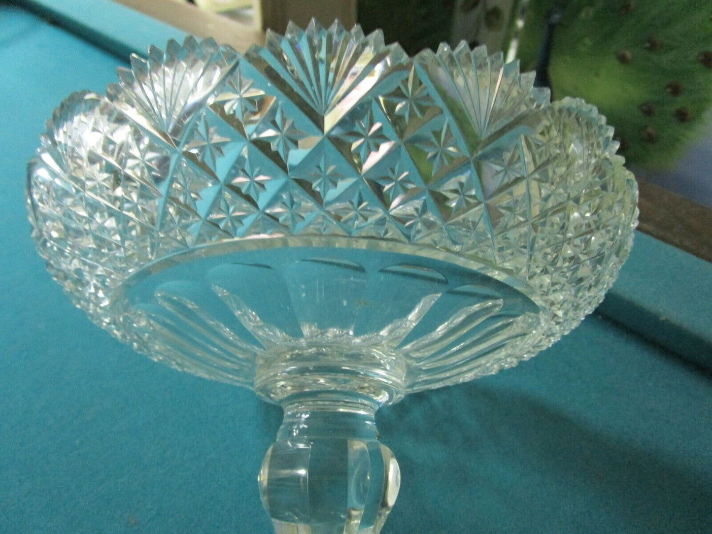 AMERICAN BRILLIANT PERIOD 5 X 8" FOOTED DISH CRYSTAL CUT GLASS [a5-3]