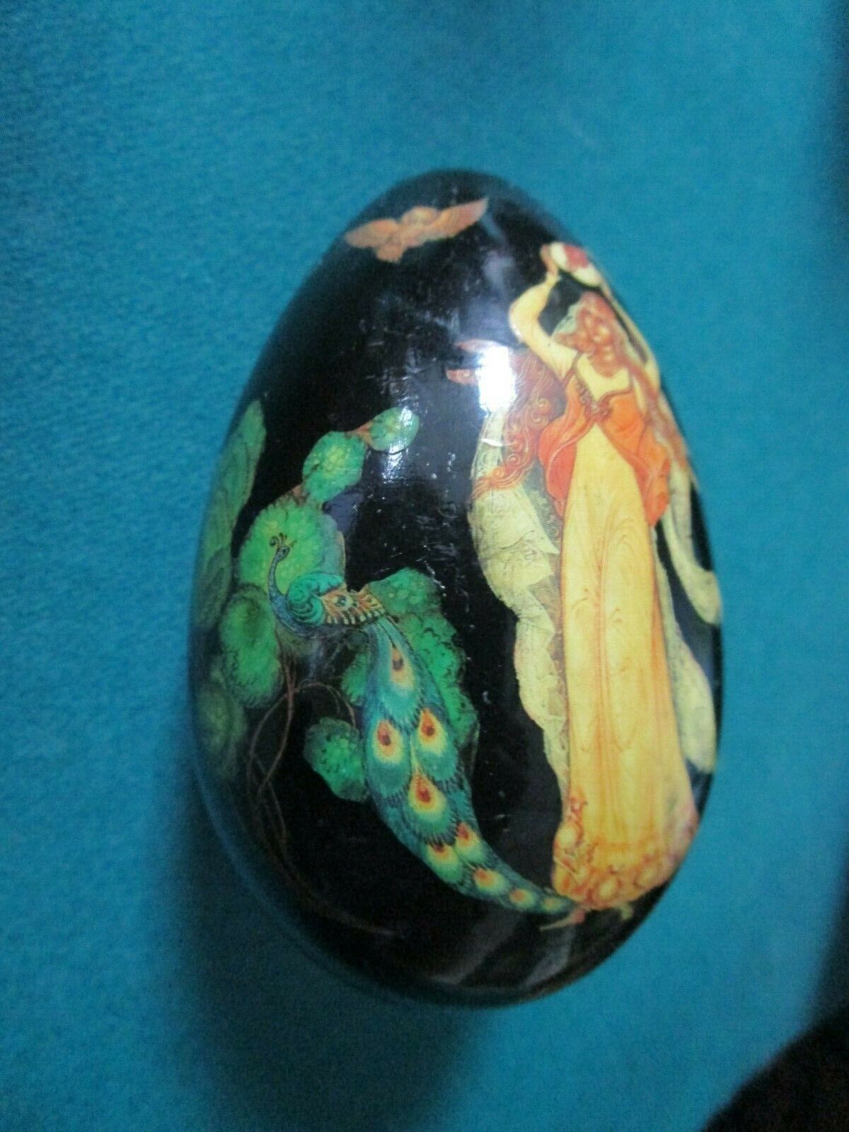 WOOD EGG RUSSIAN 3 3/4" HANDPAINTED