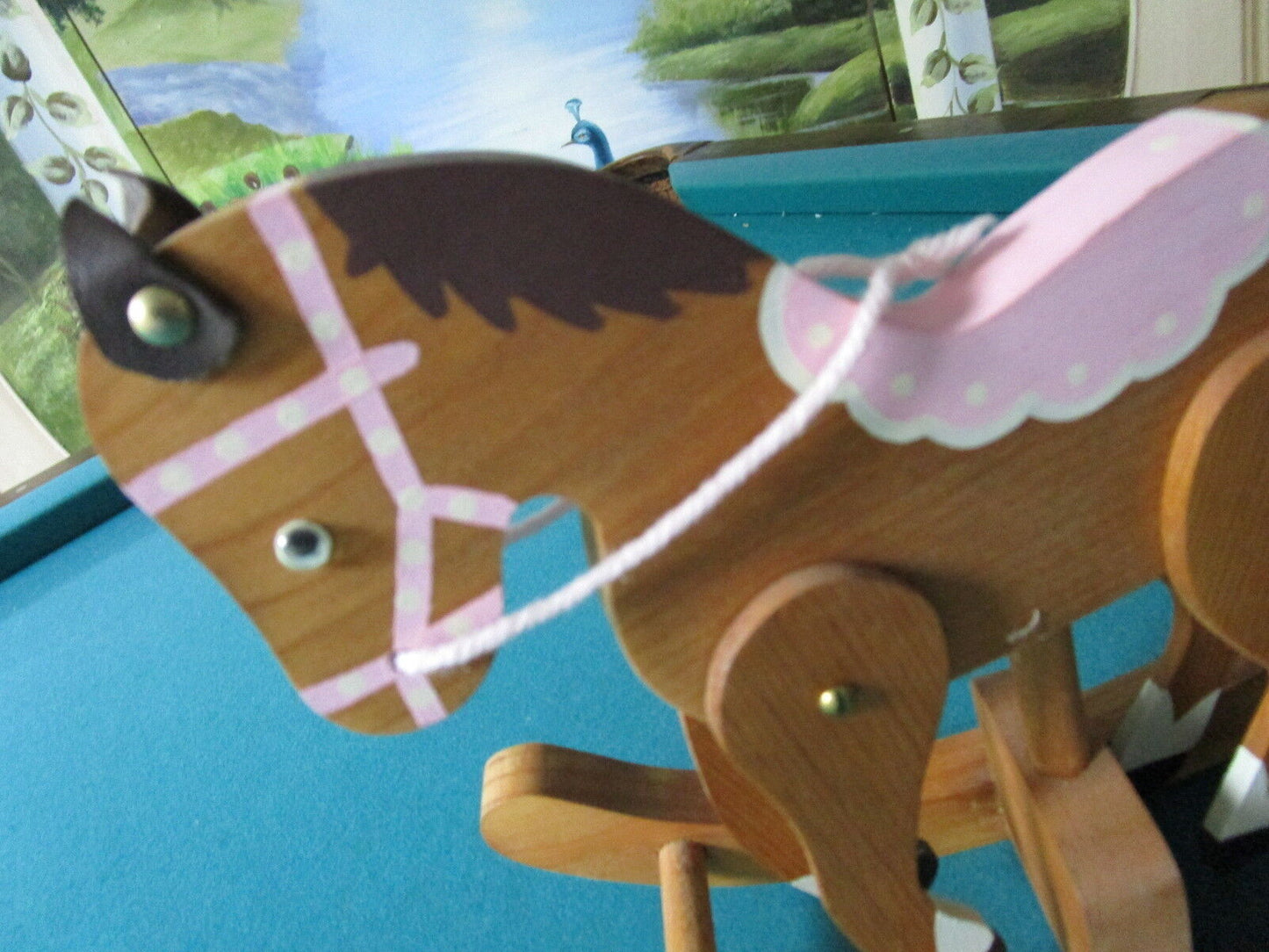 Wooden rocking horse with movable parts, very good condition [a*5]