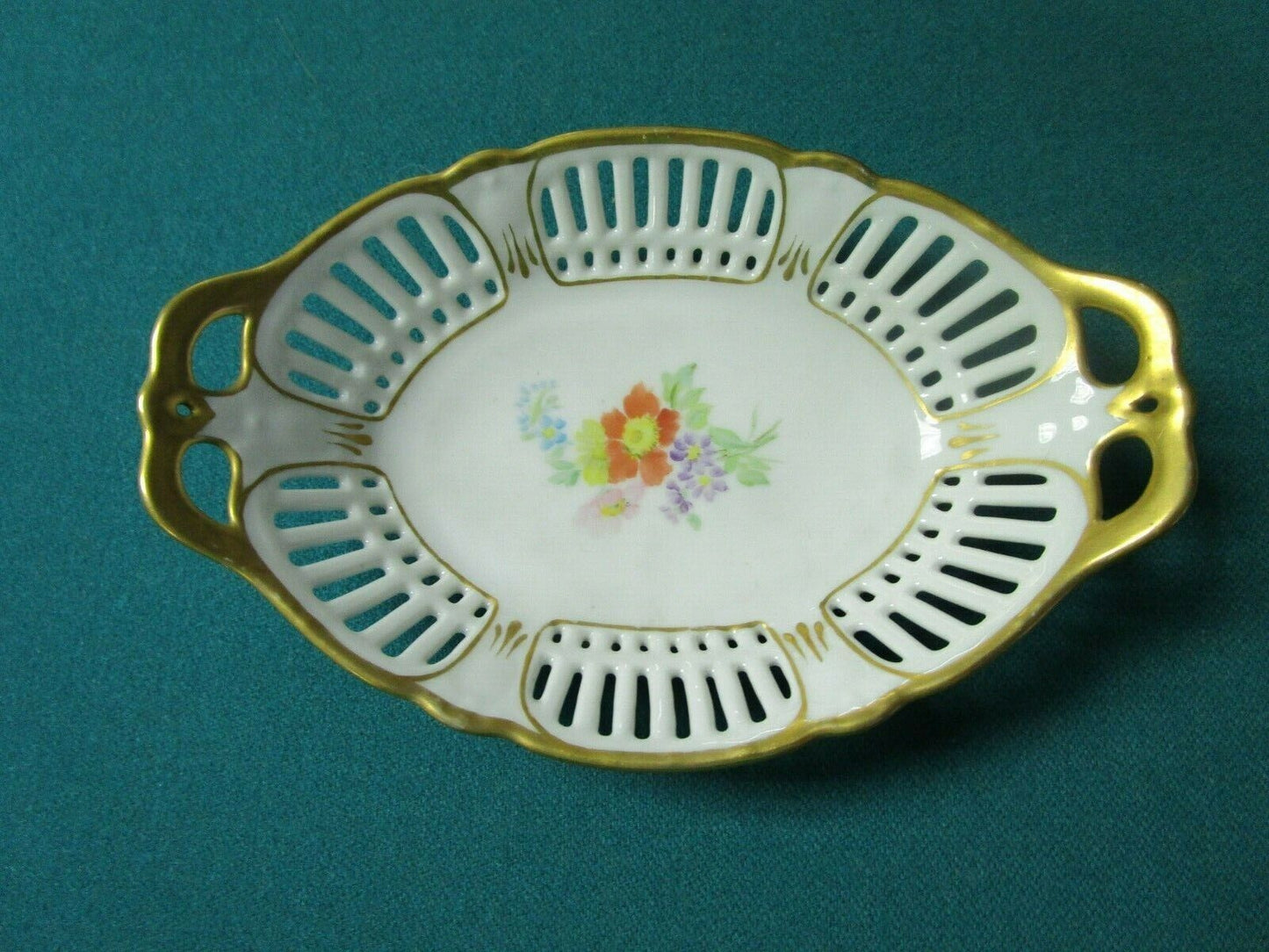 Vintage Schumann Germany RELISH TRAY round bowl LACED GARLANDS pick 1