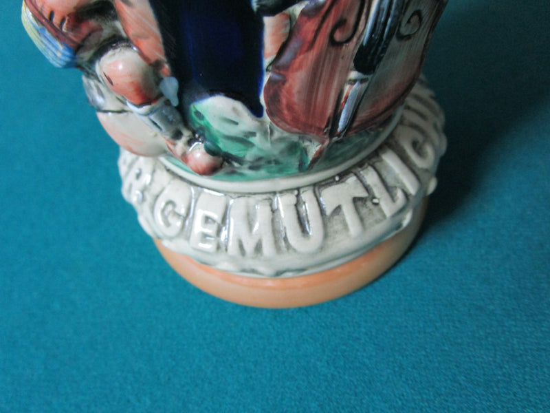 Vintage Original King Beer Stein New Stamped 10" Prosit Person In Handle