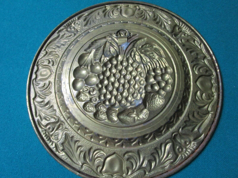 Hammered Brass England Pair Of Plates 9 1/2" Original