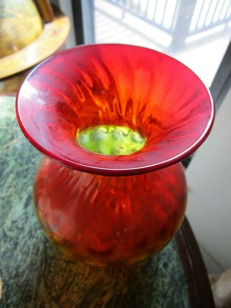 Mid Century Amberina Glass Tiara Optic Dots Paneled Handblown Vase Ewer Pick 1