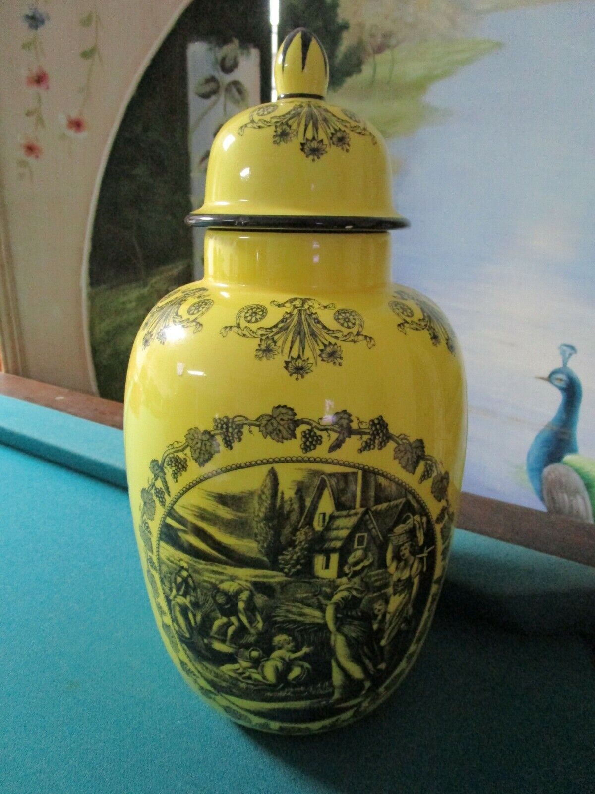 YELLOW LARGE COVERED URN Mottahedeh ITALY DECOR PICK 1