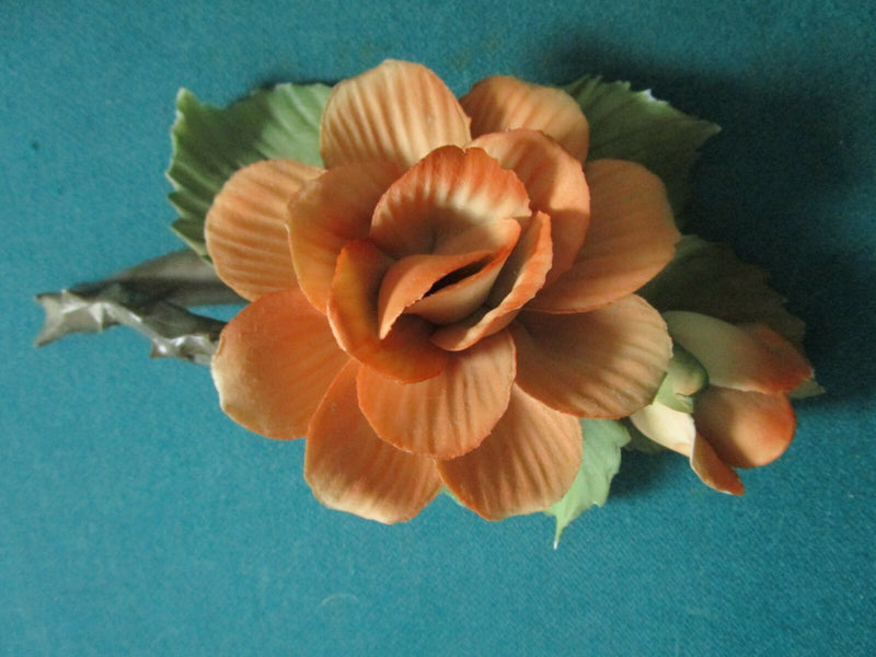 CAPODIMONTE ITALY ROSES PORCELAIN SCULPTURE ORANGE, PINK, BOUQUET, PICK 1