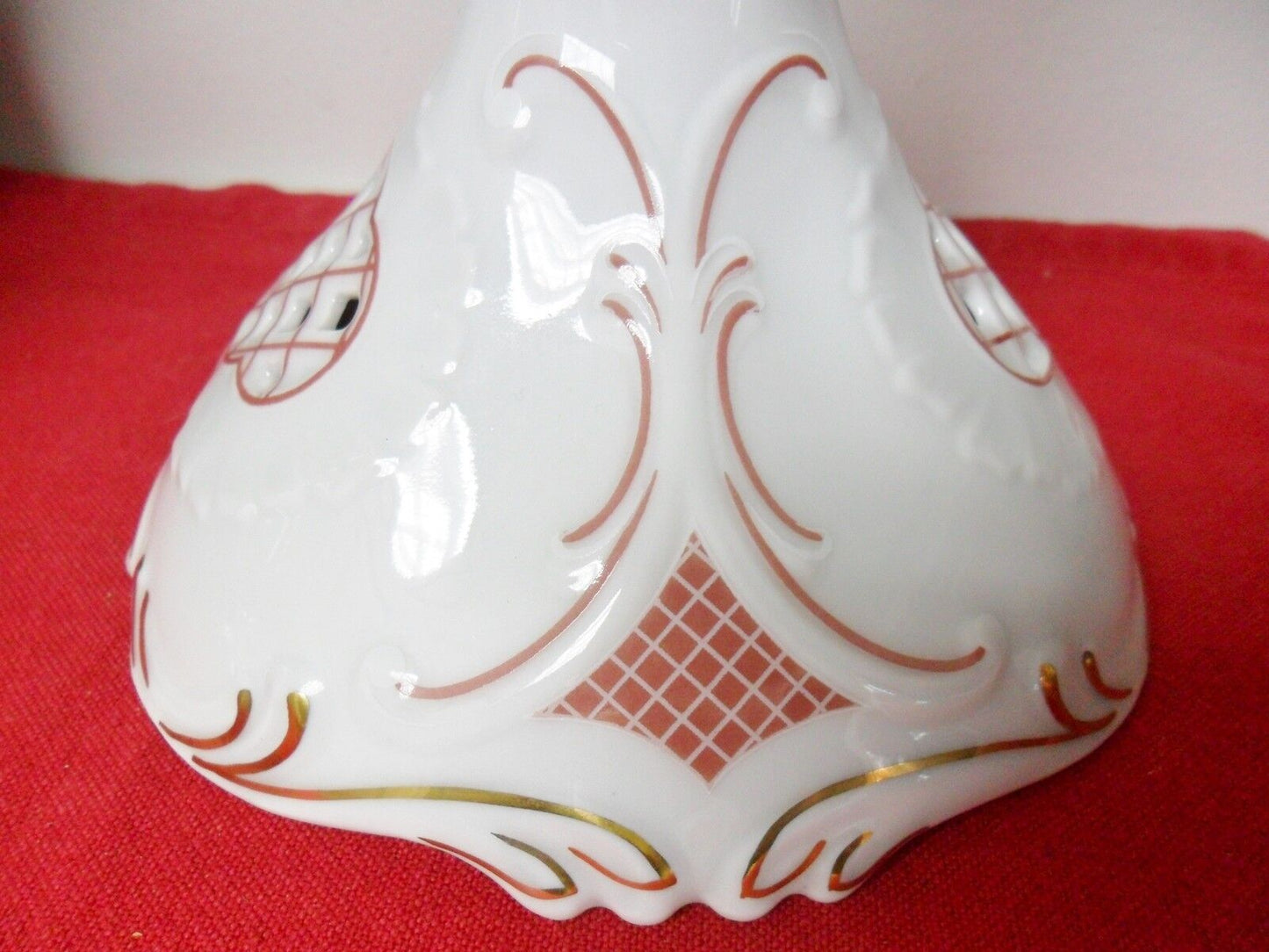 Vintage Pirken-Hammer Czech Porcelain  Lattice CANDLE HOLDER AND BOWL RARE