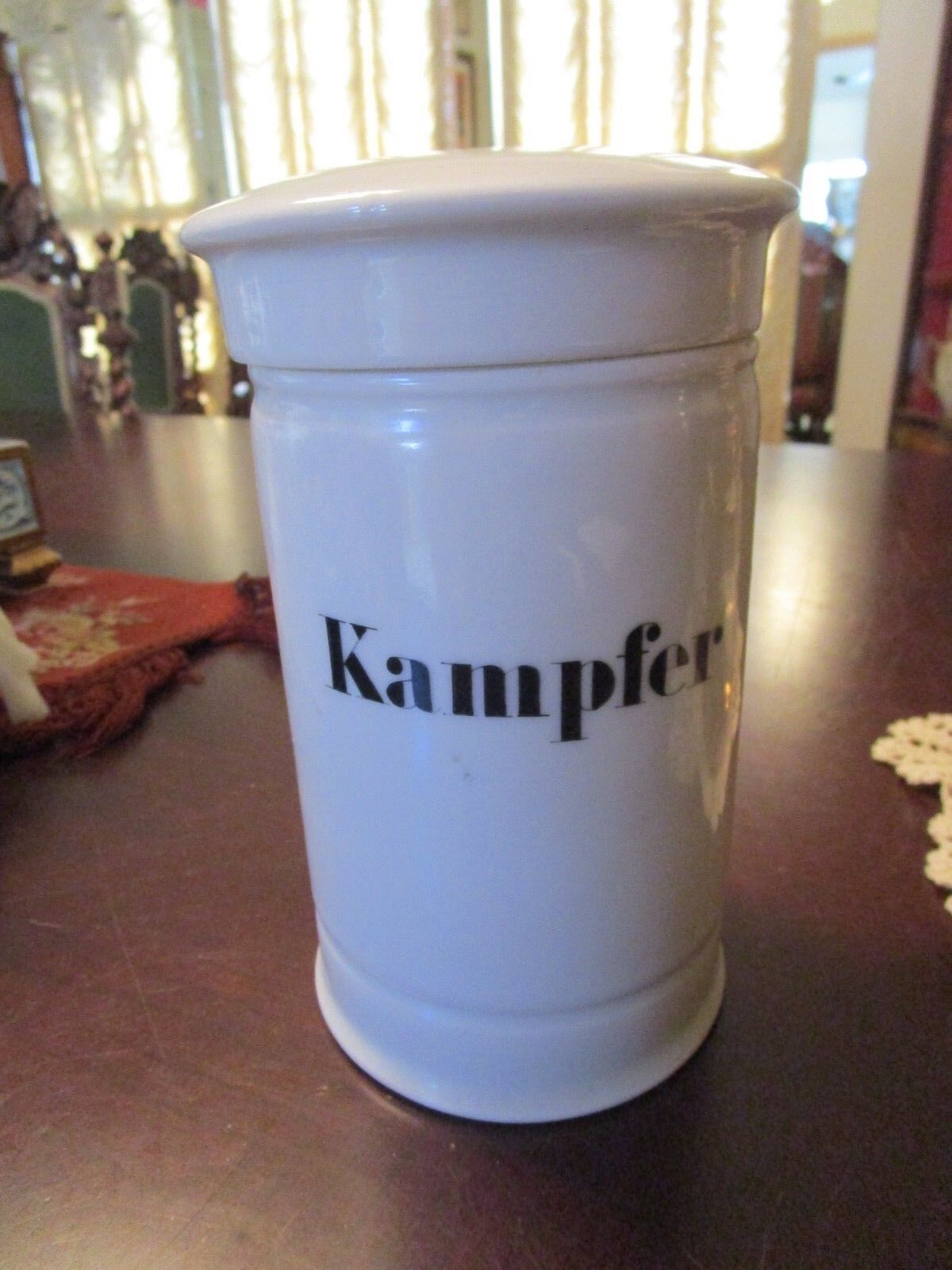 ANTIQUE APOTHECARY PHARMACY JAR "KAMPFER" 8" RARE