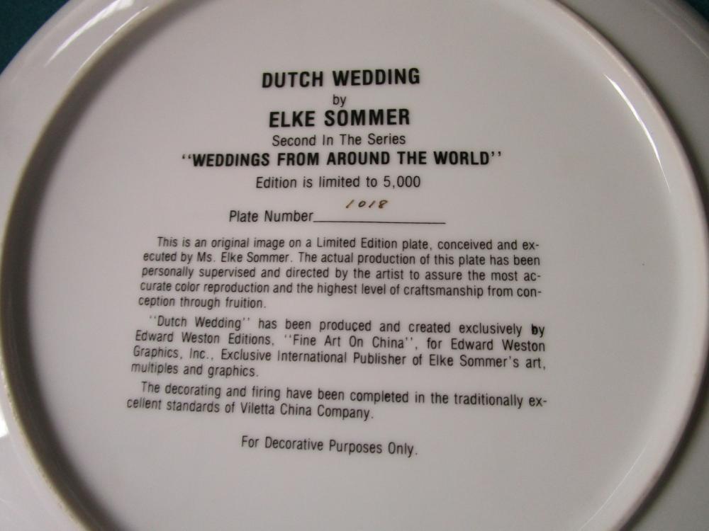 "WEDDINGS FROM AROUND THE WORLD" DUTCH BY ELKE SOMMERS COL  PLATE NIB ORIGIN