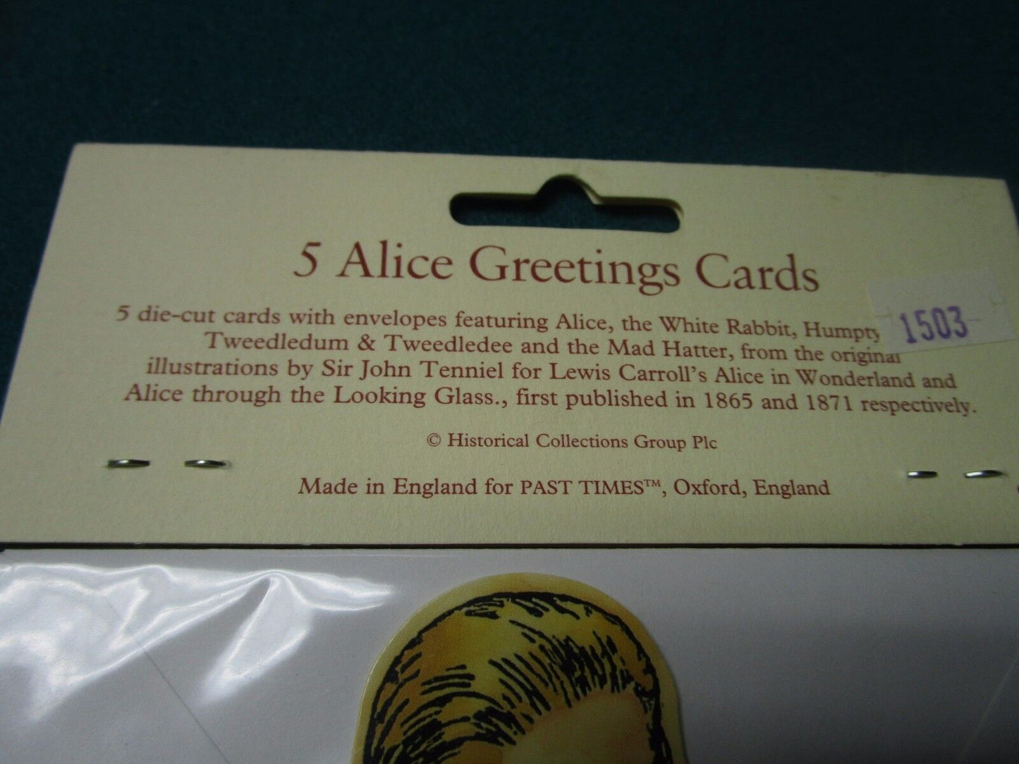 ALICE IN WONDERLAND 5 DIE CUT GREETING CARDS IN PACKAGE NEW