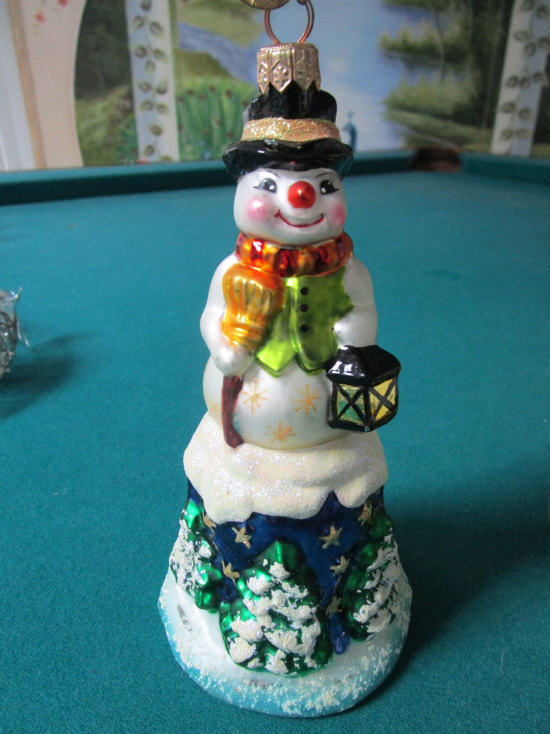 CHRISTOPHER RADKO ORNAMENT PETIT SNOW MAN BELL , RETIRED orig^^