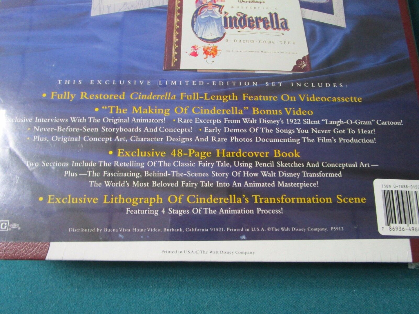 WALT DISNEY'S MASTERPIECE CINDERELLA, DELUXE  VIDEO EDITION NIB