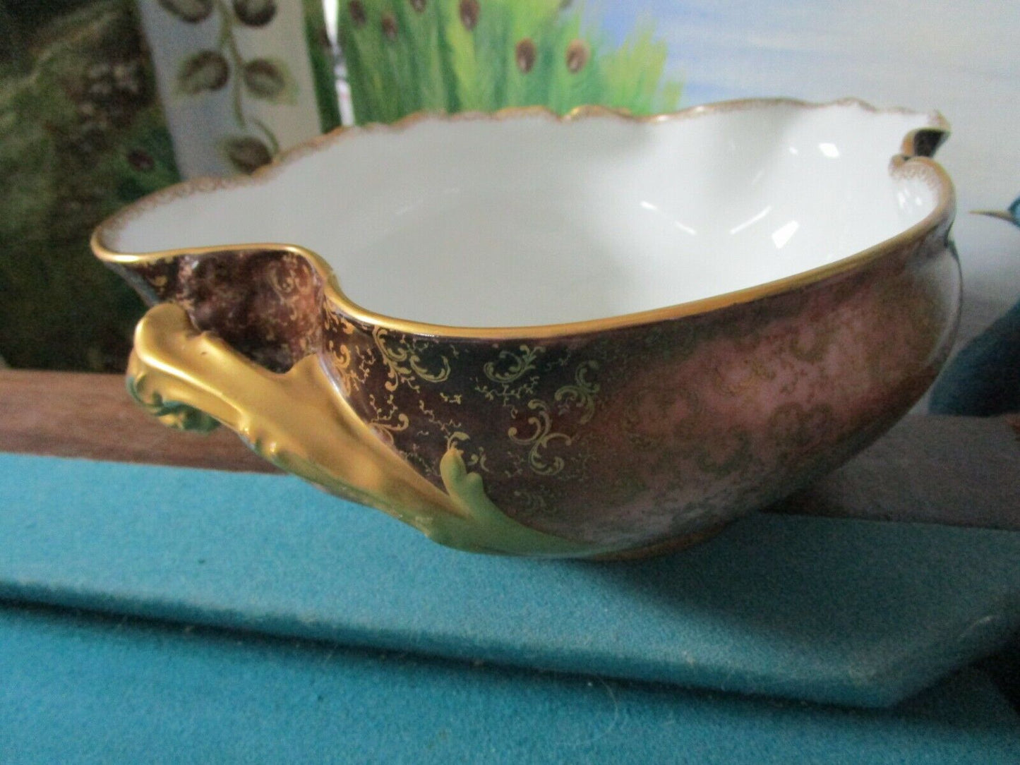 1880s LIMOGES BOWL BROWN AND GOLD AND PLATES PICK 1