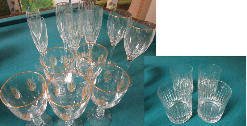 CONTEMPORARY CRYSTAL GLASSES ETCHED TIFFIN, MILLER ROGASKA, LENOX, PICK1