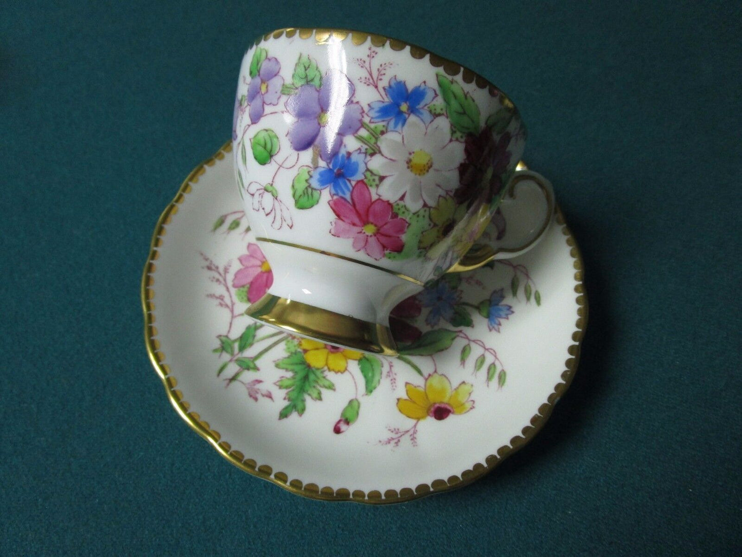 TUSCAN ENGLAND CUP AND SAUCER FLORAL MULTICOLOR  [95J]