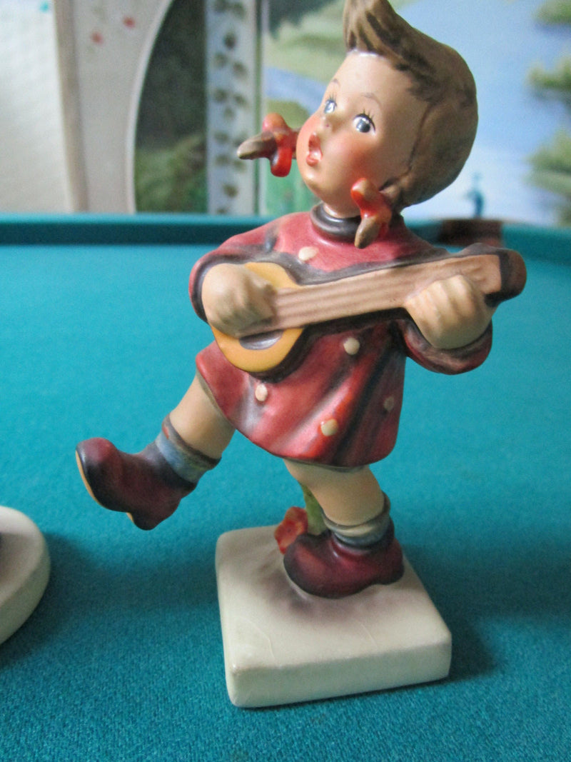 HUMMEL 5 FIGURINES LOT: BROTHER-SWEET MUSIC-TRUMPET BOY-SIGN OF SPRING-HAPPINESS