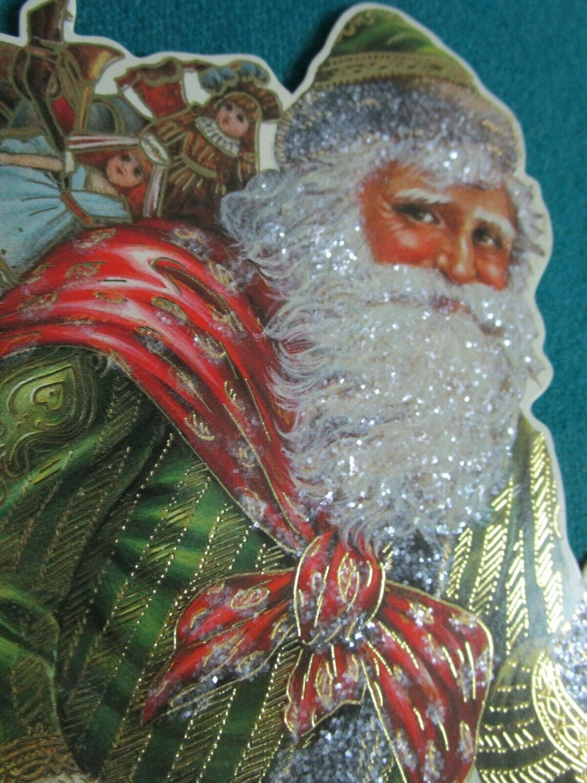 VINTAGE DIE CUT TRADING CARDS SANTA AND ANGEL