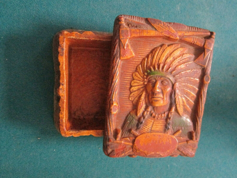 SOUTHWESTERN ART WINCHESTER, AMERICAN INDIAN CHIEF MASK, DESSERT STONES TRINKET