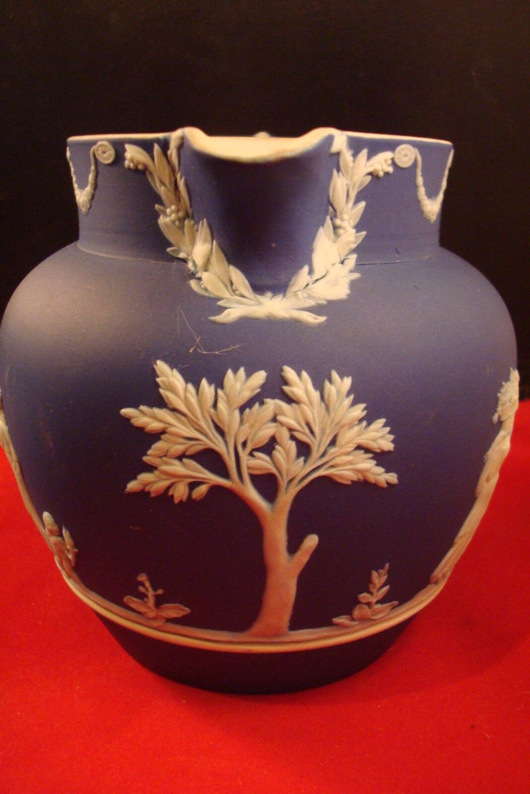 Wedgwood Dark Blue Dip Jasper Ware SACRIFICE PATTERN, JAR/PITCHER